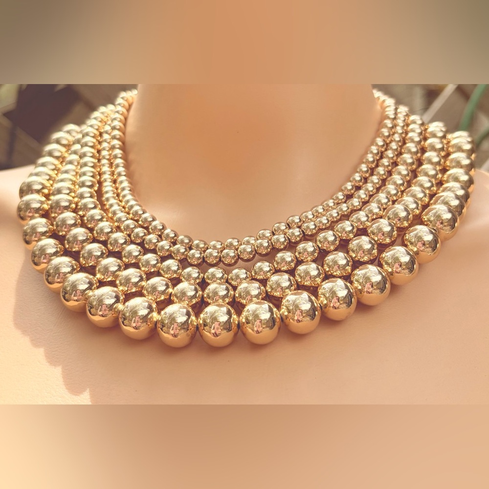 Elegant Gold and Silver Beaded Necklace